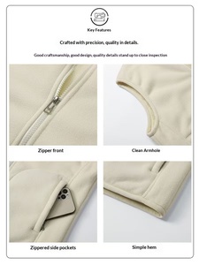Colete de <span class=keywords><strong>Fleece</strong></span> Sem Mangas para Esportes ao Ar Livre e Trabalho, Colete Dupla Face com Logotipo Personalizado - Product Image 4