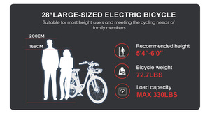 Bicicletta <span class=keywords><strong>Elettrica</strong></span> da Città OEM per Donna, Telaio Grande <span class=keywords><strong>28</strong></span> Pollici, 250W500D, Lunga Autonomia, 36V - Product Image 6