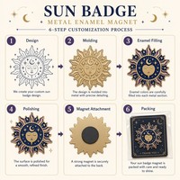 Ensemble d'aimants de réfrigérateur en émail céleste, en métal doré, motifs Soleil, Lune, Étoile, Constellation, Zodiaque, Œil protecteur, Tarot