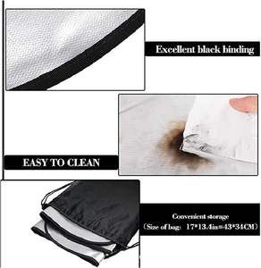 Alfombrilla de <span class=keywords><strong>parrilla</strong></span> de fiesta segura redonda para exteriores y pozo de fuego para debajo del pozo de fuego cubierta de brasas de barbacoa para estera de pozo de fuego alfombra negra ignífuga - Product Image 5