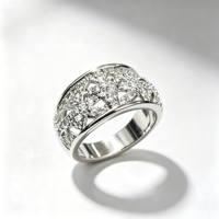 Bagues en laiton plaqué platine, pierres étincelantes élégantes pour les fêtes d'anniversaire, les mariages, les anniversaires de mariage, bijoux de mode, cadeaux