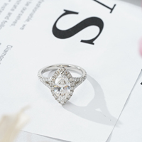 Starsgem Hot Sale Verlovingsring Platina Pt950 Def Kleur Marquise Geslepen Lab Gegroeide Diamanten Ring