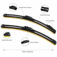 Lame d'essuie-glace multifonction WEILONG avec connecteur antidérapant 12-28 pouces en caoutchouc naturel, adaptateur multi-tailles, vente en gros OEM