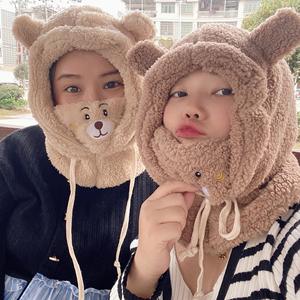 Gorro de Invierno para Niña, Diseño de Panda, Protección para los Oídos, Gorro de Felpa con Orejas de Oso, Gorro de Punto Cálido con Bufanda, Conjunto de Invierno - Product Image 3