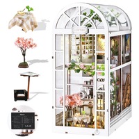 Puzzle 3D en bois personnalisable YM07, miniatures DIY pour maison de poupée, insert de rehausseur de livre pour coin lecture, étagère de café ou jardin