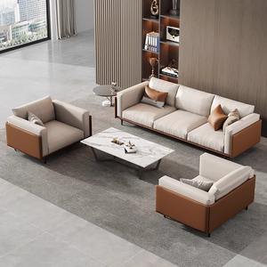 Conjunto de Sofás de Oficina en Cuero con Esponja de Alta Densidad, Muebles Duraderos para Recepción y Salón - Product Image 3