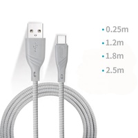 Câble de téléphone portable USB tressé WITNUT 0,25 m 2A Type-C, chargeur rapide, câble Type-C pour Android en stock