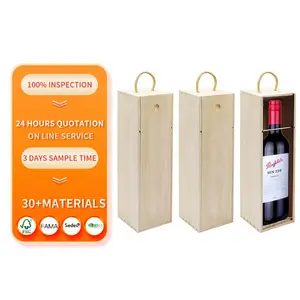 Unfinished Wooden Wine Boxes with Handles for DIY Crafts Housewarming Parties Customizable with Paint Engravings and Imprints