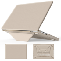 Étui de protection rigide en cuir PU avec support pliable pour MacBook Air 13,6 pouces