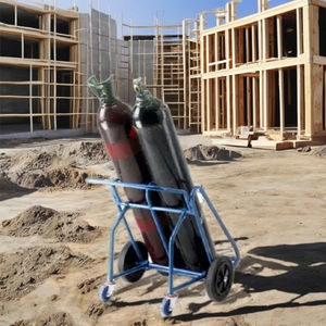 Double Gas Cylinder <b>Trolley</b> RE162 for Oxygen and Nitrogen Heavy Duty Industrial Gas Cylinder Handling Equipment - Product Image 4