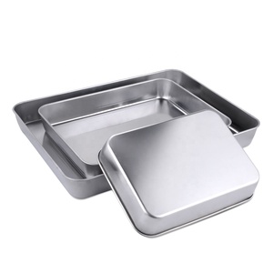 Bandeja rectangular personalizada para hornear pan, <span class=keywords><strong>pizza</strong></span>, pastel, bandeja de acero inoxidable para horno - Product Image 3