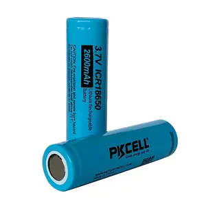 18650电池大容量锂离子inr18650高漏2600毫安时3.7伏可充电电池，用于发光二极管手电筒