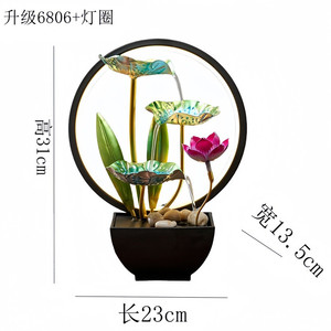 Fontaine à eau colibris avec rétroéclairage, décoration miniature pour la maison, le bureau, Feng Shui, attirance de richesse, ornement électrique rond - Product Image 4