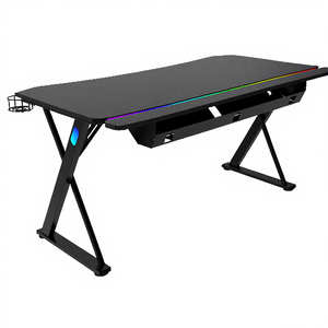 <span class=keywords><strong>Escritorio</strong></span> de Oficina Resistente de Diseño Personalizado para el Hogar, <span class=keywords><strong>Escritorio</strong></span> de Juegos Negro para Jugadores, Mesa de Computadora para Juegos <span class=keywords><strong>con</strong></span> RGB y Cajón - Product Image 1