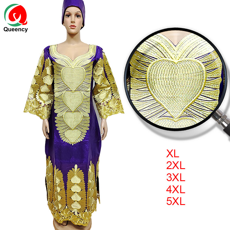 Платье макси Queency женское с длинным рукавом, африканская одежда большого размера с вышивкой