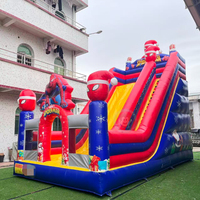 Grand toboggan gonflable Spider-Man pour fête en plein air, toboggan gonflable sec de 7 m