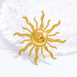 Broche et épingles de sûreté unisexes en acier inoxydable doré en forme de soleil, accessoire de mode, cadeau, bijoux - Product Image 3