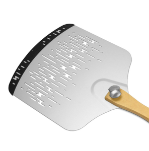 Commercial Grade Perforated Stainless Steel Pizza Peel <b>for</b> Pizza Oven, Turning & Retrieving - Product Image 1