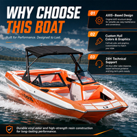 Coque de wakeboat Ax670 WK 6,7 m (22 pieds) pour montage DIY, moteur abordable, bateau de wakesurf GM LS3 Ford 6.2, 14 personnes