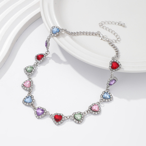 流行の多色アクリルピーチハートチョーカーネックレス女性用Y2Kレディースカラーストリートウェアアクセサリーファッションジュエリーギフト - Product Image 4