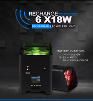 Projecteurs sans fil sur batterie SHEHDS 6x18W RGBWAUV 6-en-1 avec télécommande Wi-Fi LED 6*18W pour scène, mariage, bar, DJ
