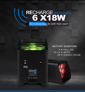 Shehds Pin Không Dây Uplights 6X18W Rgbwauv 6in1par Ánh Sáng IR Từ Xa Wifi Điều Khiển <span class=keywords><strong>LED</strong></span> 6*18W Ánh Sáng Sân Khấu Cho Đám Cưới Thanh DJ - Product Image 3