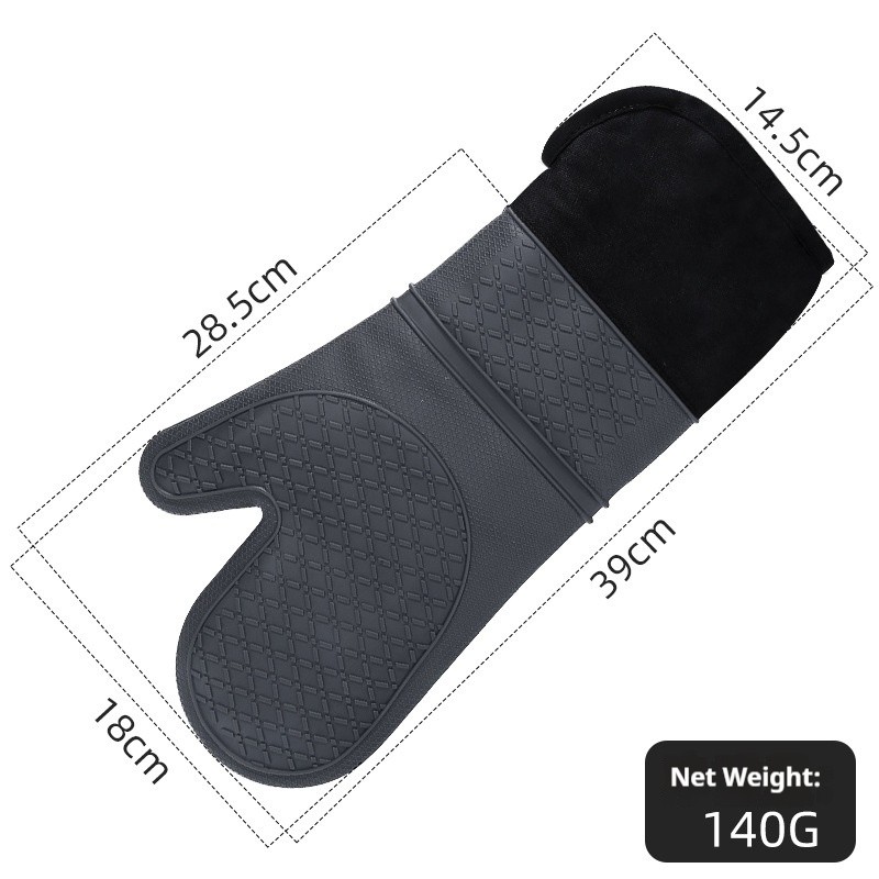 Guantes con puño biselado y textura cruzada (gris oscuro)