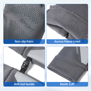 <span class=keywords><strong>Gants</strong></span> de sport imperméables pour femmes, compatibles écran tactile, paume antidérapante doublée polaire légère, poignet en tricot élastique, prix usine, vente en gros - Product Image 4