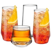 Verre Highball Moderne et Élégant sans Pied, Résistant à la Chaleur, 301-400ml, Lavable au Lave-Vaisselle, Réutilisable pour Bar