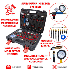 46 cái SOOLU-AUTO nén và rò rỉ Kit kiểm tra với Dual Gauge lên đến 50 bar cứng cho cho cho HDI TDCi động cơ <span class=keywords><strong>diesel</strong></span> - Product Image 3