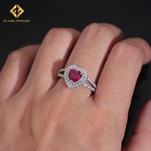 Colorful 6.5*6.5mm Heart VVS Diamond <b>Ring</b> Wedding Jewelry <b>Sets</b> Luxury Jewelry <b>Sets</b> <b>Ring</b> <b>for</b> <b>Women</b> - Product Image 6