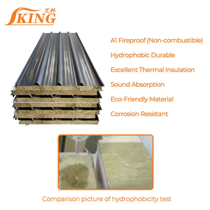 Panneau sandwich en laine minérale ISOKING 5 cm, isolation thermique pour toiture et murs, utilisation dans le bâtiment - Product Image 2