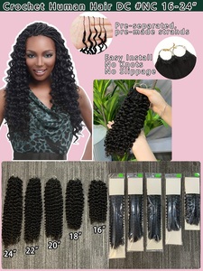 Extensiones de Cabello Humano Rizado Profundo 11A para Crochet, Rizos Pixie Preseparados para Trenzas, Espirales Pequeñas, Cabello Rizado para Crochet para Mujeres - Product Image 3