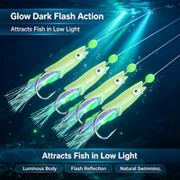 Vente en gros directe usine : Montages Sabiki phosphorescents avec têtes de poisson réelles pour la pêche au maquereau en eau salée