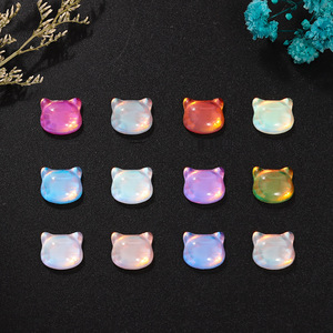 Strass en verre cristal tête de chat 8mm à dos plat irisé pour nail art et accessoires de bijouterie DIY - Product Image 1