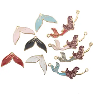 Mix Enamel Metal Mermaid Fish tail Whale Pendant Ocean series Star For DIY Earring Necklace Charms Bracelet Finding Making
