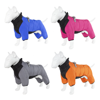 Juicepet Manteau d'hiver pour chien, chaud, coupe-vent, imperméable, réfléchissant, en polyester imprimé, combinaison de neige matelassée à quatre pattes