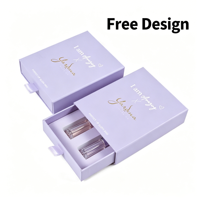 Boîte élégante personnalisée pour maquillage avec couvercle coulissant, étui de rangement certifié pour parfums et double tubes de gloss à lèvres