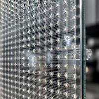 Film LED transparent P4-P16, adhésif, flexible, haute luminosité, écran en film LED pour vitrine de magasin, vente au détail