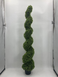 Topiario Artificial Plástico Boj Ciprés Cedro Hierba Espiral Árbol Planta <span class=keywords><strong>en</strong></span> <span class=keywords><strong>Maceta</strong></span> Venta al por mayor Topiario Artificial Ciprés - Product Image 2