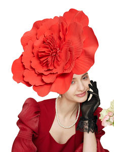 قبعات حفلات رائعة من المطاط بها زهور كبيرة للبيع بالجملة بتخفيضات كبيرة، أكسسوارات للشعر والحفلات، غطاء للرأس للسيدات والنساء - Product Image 4