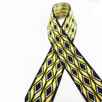 Couleur Jacquard Brodé Haute Ténacité Bande Élastique 25-40mm Ethnique Polyester Motif À Chevrons Utilisation Du Vêtement