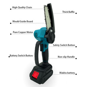 Mini tronçonneuse sans fil portable en plastique, personnalisable OEM, fabriquée à la main, de qualité industrielle, pour le travail du bois, avec batterie au lithium 21V - Product Image 4