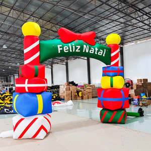 Inflatable Christmas <b>Arch</b> <b>Gate</b> With Gift Boxes Feliz Natal Outdoor Holiday Decoration PVC Material Party Decor - Product Image 3
