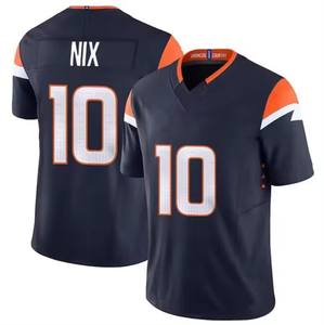 เสื้อฟุตบอลอเมริกัน100% ผ้าโพลีเอสเตอร์แบบเย็บตะเข็บ10 Bo nix 2 Patrick surtain-II สั้นสำหรับฤดูร้อนสินค้าใหม่2025 - Product Image 3