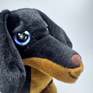 Poupée chien en peluche <span class=keywords><strong>teckel</strong></span> bleu <span class=keywords><strong>gros</strong></span> œil étoilé personnalisée jouet réaliste PP coton rempli de chiot pour enfants anniversaire animaux en peluche doux - Product Image 4