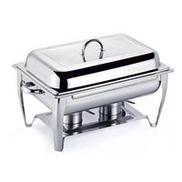 Vente en gros service personnalisé Chauffe-plats Buffet de service Traiteur Ensemble buffet Plats à réchauffer en acier inoxydable 9L or