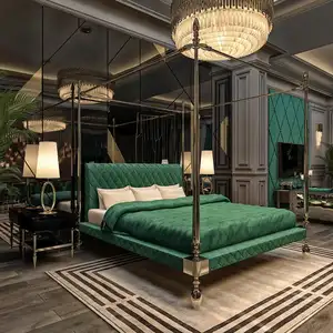 Hot Selling Italian Double Bed Design Luxury Villa Bed Modern Furniture Designs Elegant King Size Storage Bed For Hotel