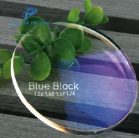 Lentilles ophtalmiques en résine Muqing bleues, bicolores, indice 1.61, protection UV420, vision simple, taille 70/65mm, vente en gros