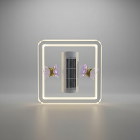 Ventilateur de plafond sans pales moderne avec lumière, télécommande, LED à spectre complet, 6 vitesses, intensité réglable, protection des yeux, papillon invisible, haut de gamme